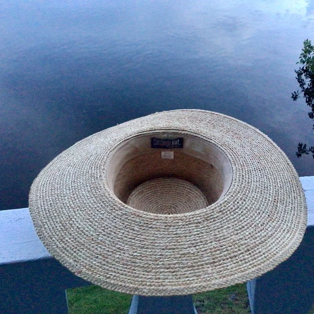 San Diego Hat Company Sandy Beach Women’s Raffia Telescope Boater Wide Brim Hat - Picture 10 of 16